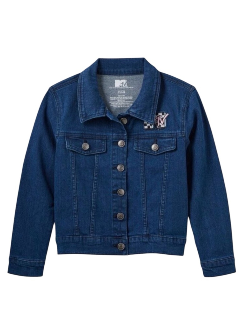 MTV Blue Denim Graphic Jacket Girls size Large